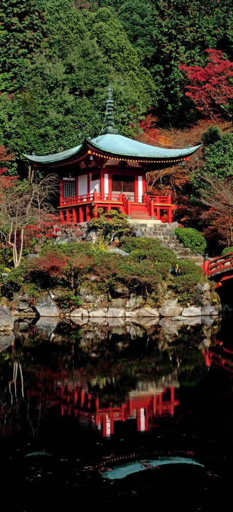 Daigo-ji Temple in autumn Fushimi-ku Kyoto City Kyoto Prefecture Japan Canvas Art - Panoramic Images (14 x 30)