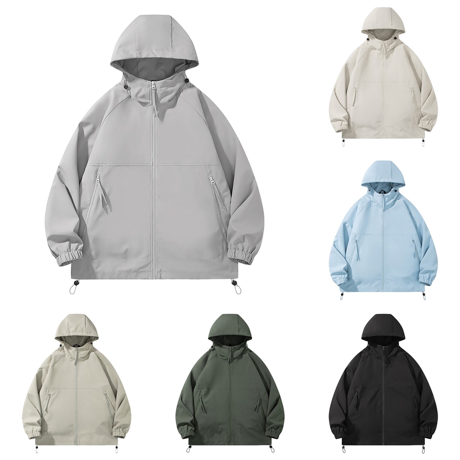 WELAKEN Kids Gradient Fleece-Lined Jacket - Water-resistant, Hooded, With Pockets (Unisex)