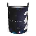 thumbnail image 1 of Daiia 2025 Happy New Year 2 Round Laundry Basket with Handles Thickened Waterproof Circular hamper,Dirty Clothes Storage Basket for Bedroom,Bathroom,College Dorm-Small, 1 of 6