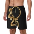 thumbnail image 1 of Daiia 2025 Happy New Year Mens Swim Trunks Swim Shorts Quick Dry Swim Shorts with Mesh Lining Pockets-Medium, 1 of 1