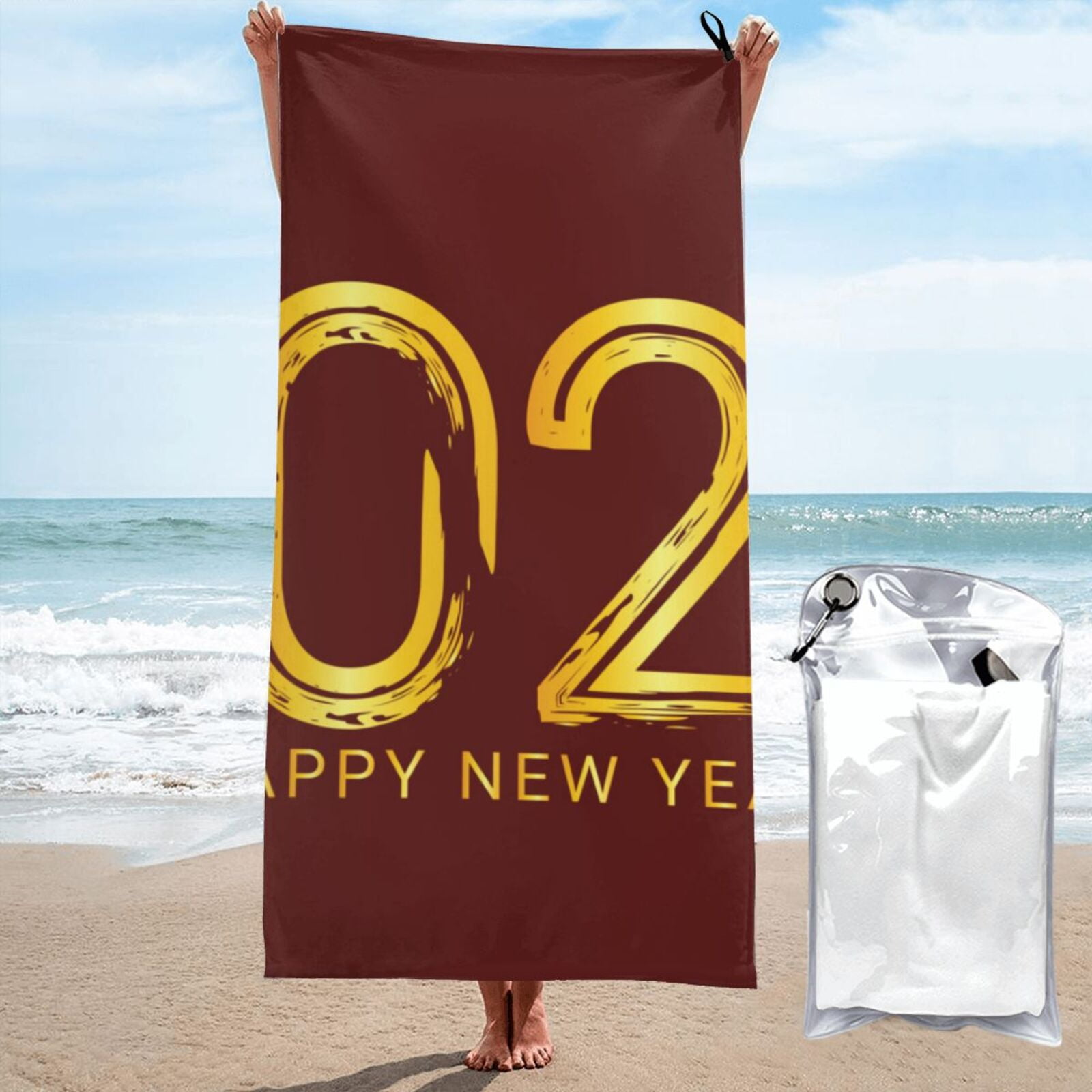 Daiia 2025 New Year 4 Pattern Quick Dry Towel, Super Absorbent Travel