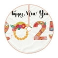 thumbnail image 1 of Daiia 2025 New Year'S Drawing Merry Christmas Tree Skirt , Xmas Large Lace-up Tree Skirt, Santa Snowflakes Rustic Home Decorations New Year Party Farmhouse Decor-48", 1 of 6