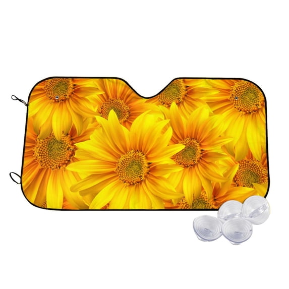 Daiia 3D Sunflowers Windshield Sun Shade for Car SUV Truck (Small ), Car Sun Shade Windshield, Car Shades for Front Windows, Sunshade for Car Windshield