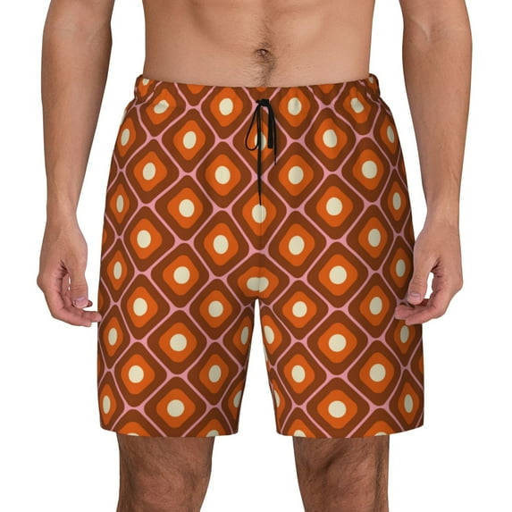 Daiia 60s and 70s Aesthetic Mens Swim Trunks Swim Shorts Quick Dry Swim Shorts with Mesh Lining Pockets-3X-Large