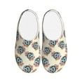 thumbnail image 1 of Daiia 70s Disco Ball Print Women’s Fuzzy Slippers Memory Foam Lightweight House Shoes Cozy Loafer Flannel House Shoes-46/47, 1 of 7