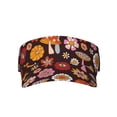 thumbnail image 1 of Daiia 70s Groovy Hippie Retro Pattern Sport Sun Visor Hats Visor Cap Adjustable Empty Top Baseball Cap Cotton Ball Caps for Women and Men, 1 of 8