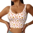 thumbnail image 1 of Daiia 70s Retro Flowers Printed Women's Sports Bra, Breathable Activewear Bra with U-Back Design and Removable Pads, Comfortable and Supportive for Yoga, Workout-XX-Large, 1 of 8