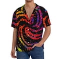 thumbnail image 1 of Daiia A Bright Abstract Men's Linen Shirts Short Sleeve Casual Shirts Button Down Shirt for Men Beach Summer Wedding Shirt-X-Large, 1 of 6