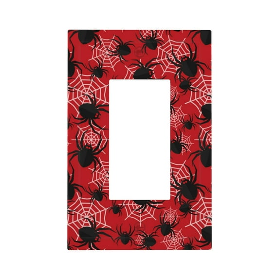 Daiia A Web With A Spider 1 Pattern Decorator Wall Plate Child Safe Outlet Cover, Switch and Outlet Covers,Size 1-Gang 5.0" x3.0" , Polycarbonate Thermoplastic-Style U