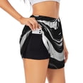 thumbnail image 1 of Daiia Abstract Black White Swirls Pattern Women's 2 in 1 Running Shorts - Lightweight Athletic Workout Gym Yoga Shorts Liner with Phone Pockets-XX-Large, 1 of 7