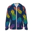 thumbnail image 1 of Daiia Abstract Bright Pineapple Fruit Retro UPF 50+ Sun Protection Hoodie Jacket Lightweight Long Sleeve Sun Shirt for Women Men with Pocket Hiking Outdoor-Medium, 1 of 9