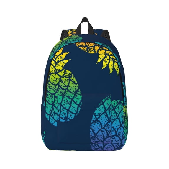 Daiia Abstract Bright Pineapple Fruit Retro Vintage Canvas Backpack for Men and Women ,Hiking Backpack,Travel Laptop Bag for School,Large Capacity Backpack