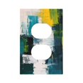 thumbnail image 1 of Daiia Abstract Brushstrokes Green Blue Pattern Decorator Wall Plate Child Safe Outlet Cover, Switch and Outlet Covers,Size 1-Gang 5.0" x3.0" , Polycarbonate Thermoplastic-Style S, 1 of 6