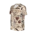 thumbnail image 1 of Daiia Abstract Coffee Pattern With Letters Mens Baseball Jersey Button Down Shirts Short Sleeve Sports Uniforms-Small, 1 of 9