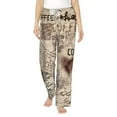 thumbnail image 1 of Daiia Abstract Coffee Pattern With Letters Women's Sleep Pant with Pockets and Drawstring,Pajama Pants-Medium, 1 of 9