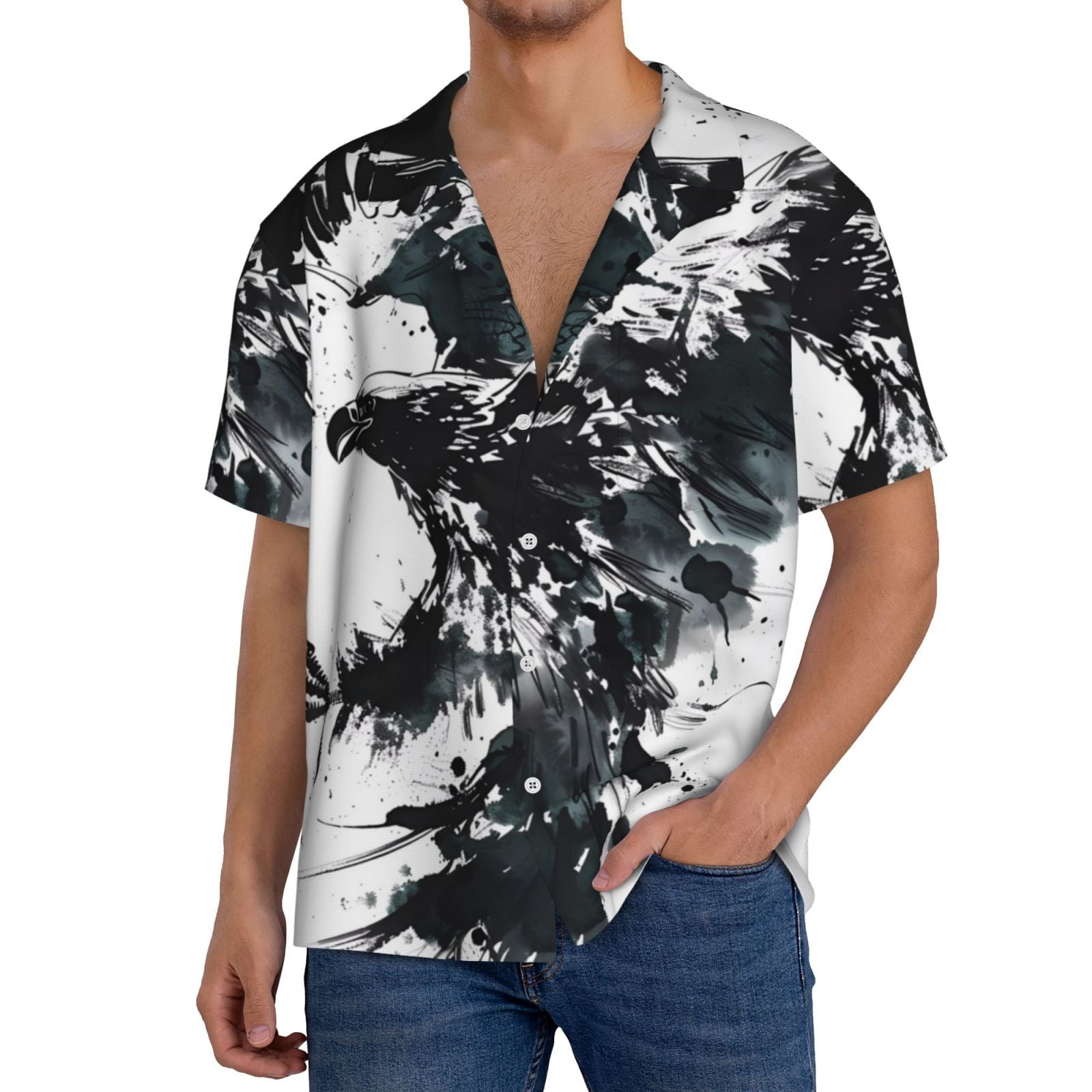 Men's Coral Abstract Printed Premium Cotton Casual Shirt