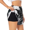 thumbnail image 1 of Daiia Abstract Eagle Ink Pattern Women's 2 in 1 Running Shorts - Lightweight Athletic Workout Gym Yoga Shorts Liner with Phone Pockets-Large, 1 of 7