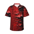 thumbnail image 1 of Daiia Abstract Red Textured Canvas Hawaiian Shirt for Men Gentle Cotton Regular Short Sleeve Casual-XX-Large, 1 of 9