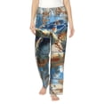 thumbnail image 1 of Daiia Abstract Sea Turtle Women's Sleep Pant with Pockets and Drawstring,Pajama Pants-Small, 1 of 9