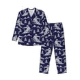 thumbnail image 1 of Daiia Abstract Skiing for Men's Long-Sleeved Pajama Set – Soft & Comfortable Sleepwear Button-Up Pajamas Cozy Lounge Wear-XX-Large, 1 of 7