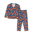 thumbnail image 1 of Daiia Abstract Vintage Fox and Plants for Women's Long-Sleeved Pajama Set – Soft & Comfortable Sleepwear Button-Up Pajamas Cozy Lounge Wear-Medium, 1 of 7