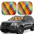 thumbnail image 1 of Daiia Abstract Watercolors Tartan 2PCS Car Windshield Sun Shade, Foldable Sun Shield for Car Front Window, Auto Sun Blocker Visor Protector Universal for Truck SUV Pickup-Large, 1 of 7