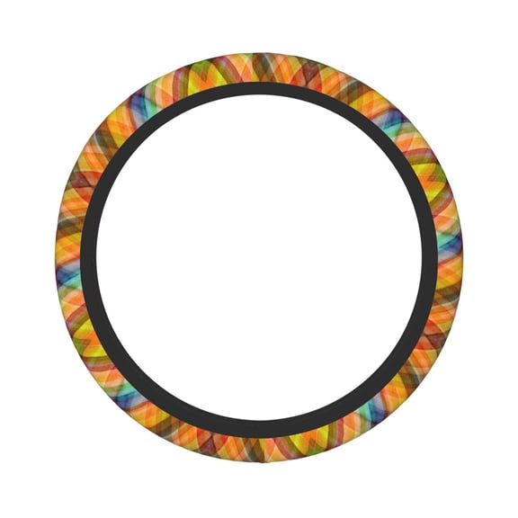 Daiia Abstract Watercolors Tartan Steering Wheel Cover Auto Steering Wheel Covers Breathable Anti-Slip Steering Wheels Car Interior Decor Accessories for Men Women Universal 15 Inch