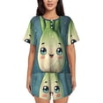 thumbnail image 1 of Daiia Adorable Kawaii Fennel Character Pattern Womens Pajama Sets Short Sleeve Pajamas for Women Sets Soft Lounge Sets Casual Round Neck Sleepwear PJS-XX-Large, 1 of 7
