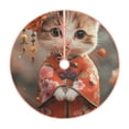 thumbnail image 1 of Daiia Adorable Kitten In Kimono Drawing Merry Christmas Tree Skirt , Xmas Large Lace-up Tree Skirt, Santa Snowflakes Rustic Home Decorations New Year Party Farmhouse Decor-36", 1 of 6