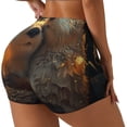 thumbnail image 1 of Daiia Adorable Otter Pair Hug Pattern Women's Workout Shorts Biker Shorts - High Waisted Workout Spandex Tummy Control Gym Running Yoga Shorts-Large, 1 of 8