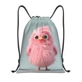 thumbnail image 1 of Daiia Adorable Pink Fluffy Birds Pattern Drawstring Backpack, Gym Bag, Lightweight Backpack, Water-Resistant Bag Travel Sports Backpack, Fitness Bag, Yoga Bag-Small, 1 of 6