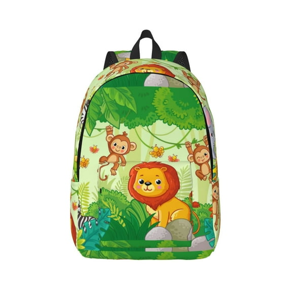 Daiia African Animals in the Jungle Vintage Canvas Backpack for Men and Women ,Hiking Backpack,Travel Laptop Bag for School,Large Capacity Backpack
