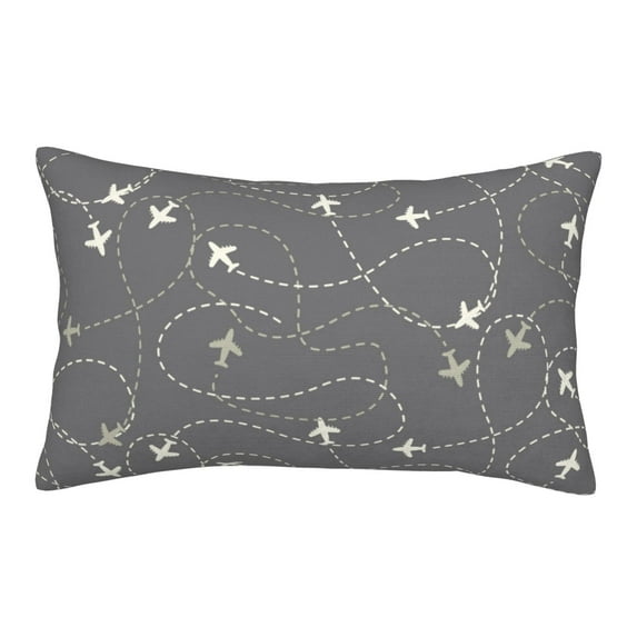 Daiia Airplane Routes Around The World Bedding Waterproof Pillow Protector Zippered Queen – Bed Bug Proof Pillow Encasement-16"x24"