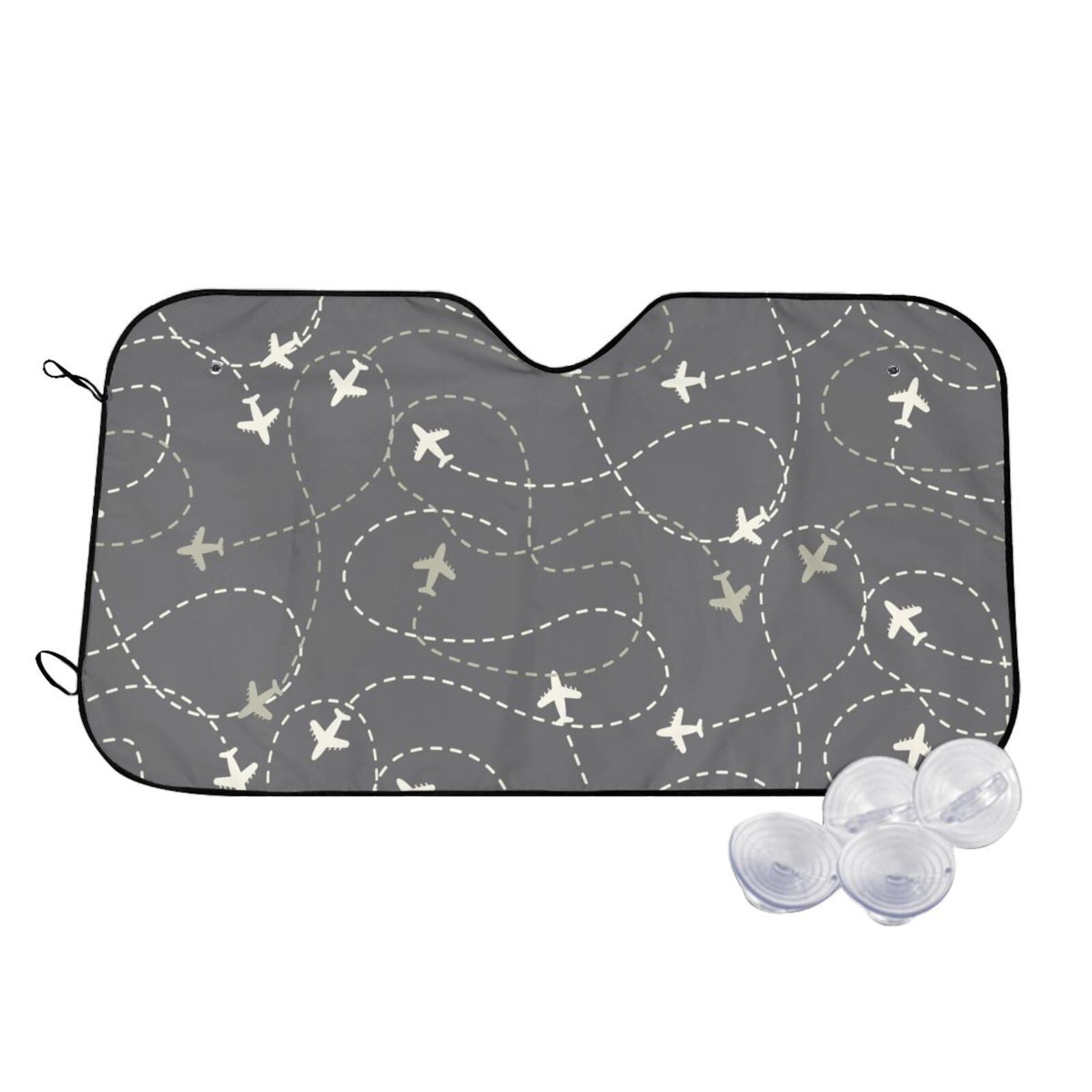 Daiia Airplane Routes Around The World Windshield Sun Shade for Car SUV