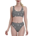 thumbnail image 1 of Daiia Airplane Routes Around The World printed 2 piece Swimsuit Bikinis for Women High Waisted Racerback Bathing Suits Summer Tummy Control Scoop Neck Swimwear-XX-Large, 1 of 8