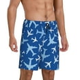 thumbnail image 1 of Daiia Airplanes in the Sky Mens Woven Stretch Pajama Short,Short Pajama Pants-Large, 1 of 9