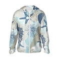 thumbnail image 1 of Daiia Algae Corals and Seashells UPF 50+ Sun Protection Hoodie Jacket Lightweight Long Sleeve Sun Shirt for Women Men with Pocket Hiking Outdoor-Small, 1 of 9