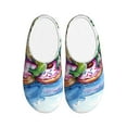 thumbnail image 1 of Daiia Alligator Donut Pool Float Print Women’s Fuzzy Slippers Memory Foam Lightweight House Shoes Cozy Loafer Flannel House Shoes-42/43, 1 of 7