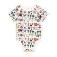 thumbnail image 1 of Daiia Alpaca Flower Printed Unisex-Baby Short Sleeve Onesies Bodysuits Baby Climbing Clothes Soft and Comfortable Romper with Expandable Shoulder Design-12 Months, 1 of 8