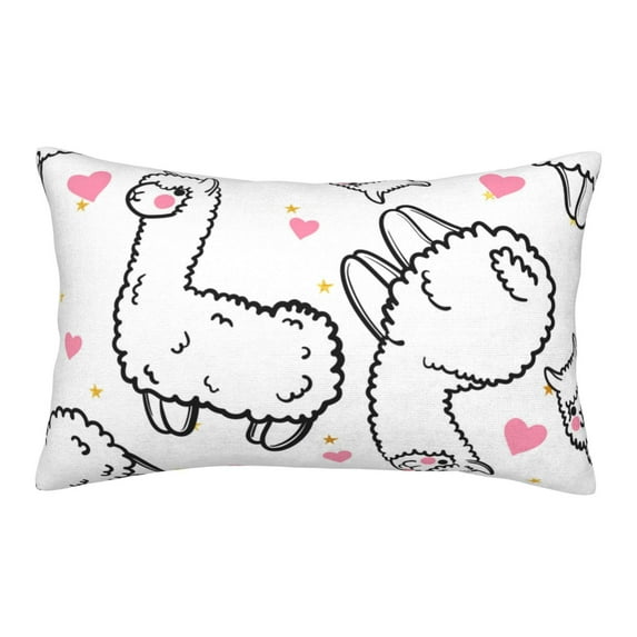 Daiia Alpacas and Hearts Bedding Waterproof Pillow Protector Zippered Queen – Bed Bug Proof Pillow Encasement-14"x20"