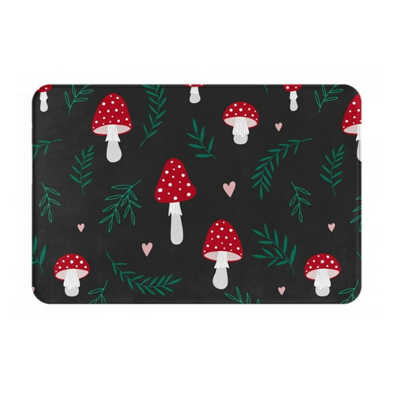 Daiia Amanita Mushroom Front Door Mat, Heavy Duty Durable Welcome Mat for Outdoor Indoor, Dirt Trapper Waterproof Super Absorbent Door Mat, 16" x 24"