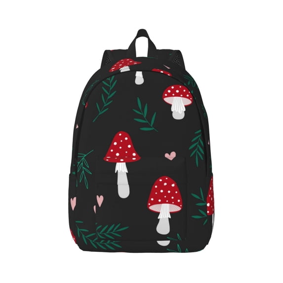 Daiia Amanita Mushroom Vintage Canvas Backpack for Men and Women ,Hiking Backpack,Travel Laptop Bag for School,Large Capacity Backpack