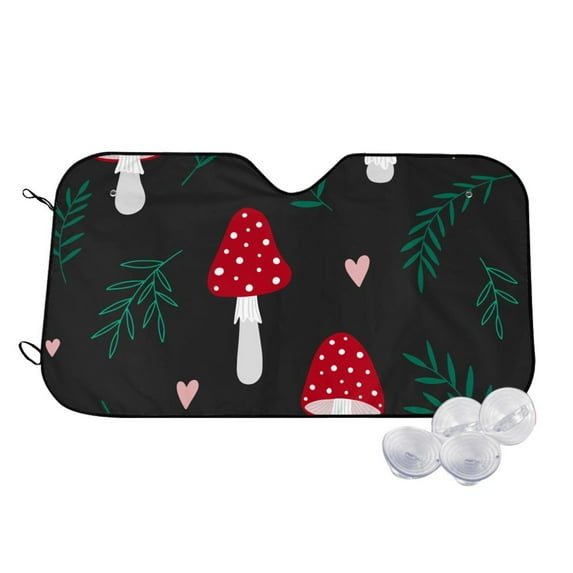 Daiia Amanita Mushroom Windshield Sun Shade for Car SUV Truck (Medium ), Car Sun Shade Windshield, Car Shades for Front Windows, Sunshade for Car Windshield