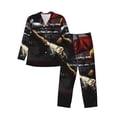 thumbnail image 1 of Daiia American Bald Eagle Warrior for Men's Long-Sleeved Pajama Set – Soft & Comfortable Sleepwear Button-Up Pajamas Cozy Lounge Wear-XX-Large, 1 of 7