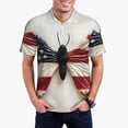 thumbnail image 1 of Daiia American Flag Butterfly Wall Pattern Men’s Polo Shirts,Solid Deck Shirt,Classic Fit, Breathable Cotton Polo for Casual and Sport Wear-X-Large, 1 of 7