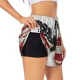 thumbnail image 1 of Daiia American Flag Butterfly Wall Pattern Women's 2 in 1 Running Shorts - Lightweight Athletic Workout Gym Yoga Shorts Liner with Phone Pockets-Small, 1 of 7