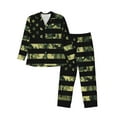 thumbnail image 1 of Daiia American Flag Camo for Men's Long-Sleeved Pajama Set – Soft & Comfortable Sleepwear Button-Up Pajamas Cozy Lounge Wear-Small, 1 of 7