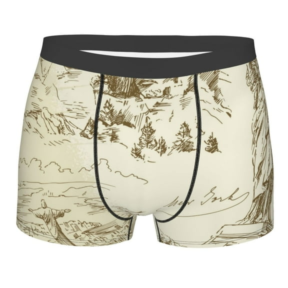 Daiia American Monuments Men's Underwear Boxer Briefs, Cotton Stretch Moisture-Wicking Underwear-XX-Large