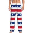 thumbnail image 1 of Daiia American Patriotic Stars And Stripes Men's Sleep Pant with Pockets and Drawstring,Pajama Pants-X-Large, 1 of 9