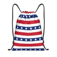 thumbnail image 1 of Daiia American Patriotic Stars And Stripes Pattern Drawstring Backpack, Gym Bag, Lightweight Backpack, Water-Resistant Bag Travel Sports Backpack, Fitness Bag, Yoga Bag-Medium, 1 of 6